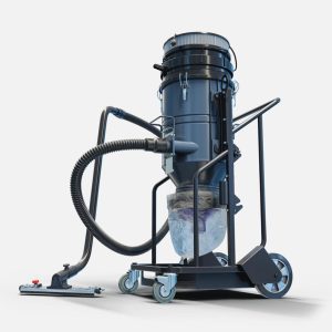 Однофазный промышленный пылесос LINOLIT 742 оснащен циклонным сепаратором (объем 40+30 л). Циклон осаждает крупную фракцию, продлевая ресурс фильтра